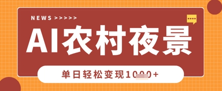 Deepseek制作农村夜景视频，一条视频点赞20W+，单日变现数张-副业网