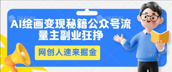 AI绘画变现秘籍：公众号流量主副业狂挣，网创人速来掘金-副业网