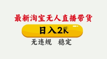 4月最新淘宝无人直播带货，日入数张，不违规不封号，独家技术，操作简单【揭秘】-副业网
