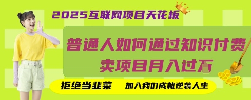 2025互联网项目天花板，普通人如何通过知识付费卖项目月入过W，拒绝当韭菜【揭秘】-副业网