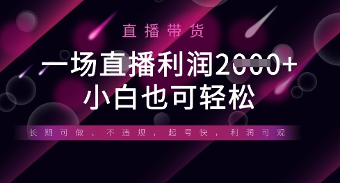 半无人直播带货，一场利润数张，适合所有平台玩法，小白也可轻松-副业网